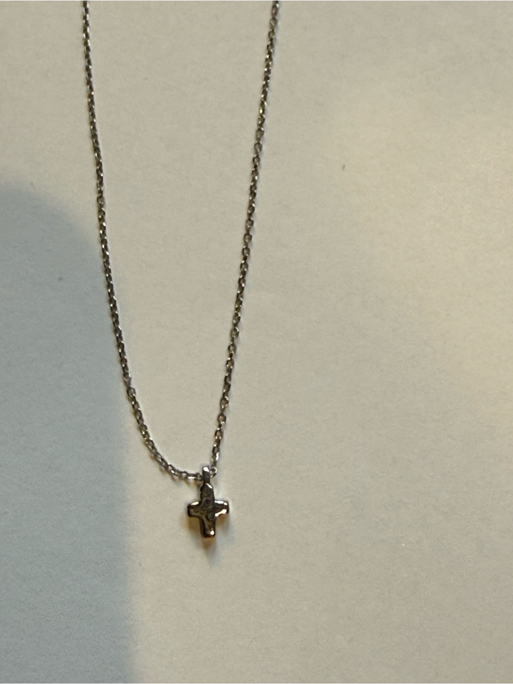Hand Crafted Silver Cross Pendant Necklace - Silver
